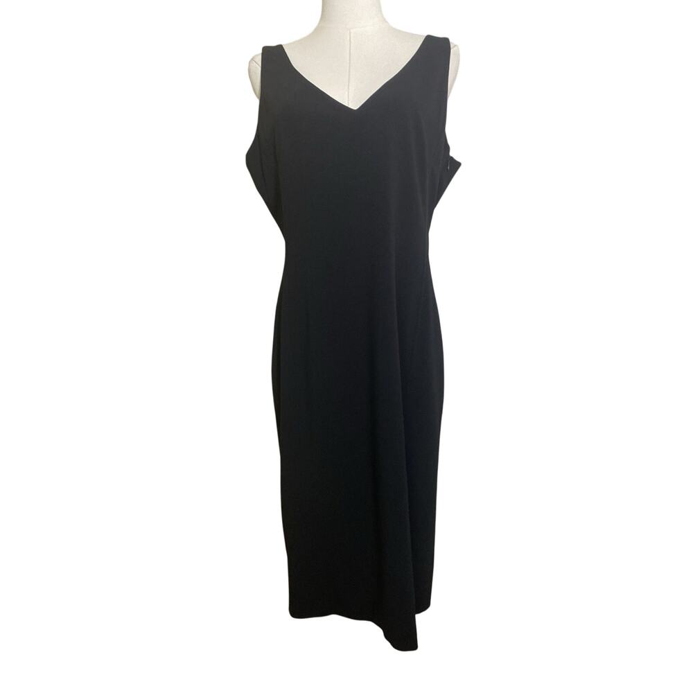 Piazza Sempione Sheath Sleeveless Black Dress SIZE 46 /US 10/12 Italy Vneck